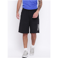 Black Solid Nmd Sports Shorts            