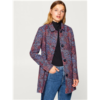 ESPRIT Blue  Red Woven Design Overcoat   