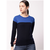 ether Women Blue Colourblocked Pullover  