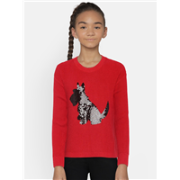 GAP Girls Sequin Dog Pullover Sweater    