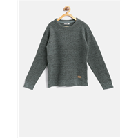 Losan Boys Charcoal Grey Solid Pullover  