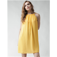 Metersbonwe Yellow Polyester A-Line Dres 