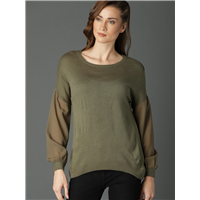 Roadster Women Olive  Solid Pullover     