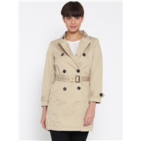 Wills Lifestyle Women Solid Trench Coat  