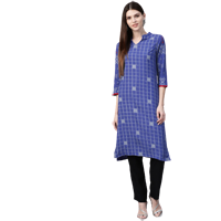 HERE&NOW Women Checked Kurta with Trouse 