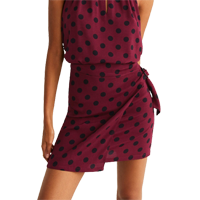 MANGO Polka Dot Print Mini Wrap Skirt    