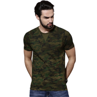 Roadster Men Camouflage Round Neck T-shi 