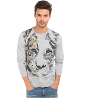 Ed Hardy Graphic Print Round Neck Casual 