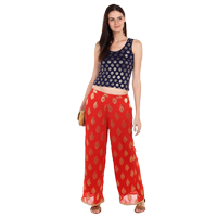 Fusion Beats Women Polyester Red Festive 