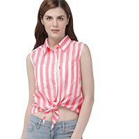 Levis Women Striped Shirt Style Pure Cot 
