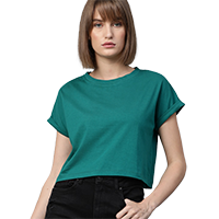 Roadster Women Boxy Fit Solid Round Neck 