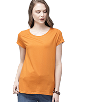 Roadster Solid Round Neck Pure Cotton T- 