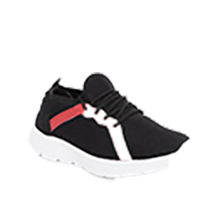 YK Boys Black & Red Woven Design Sneaker 
