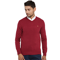 Red Tape Men Red Solid Sweater           