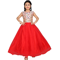 Aarika Girls Embroidered Maxi Dress      