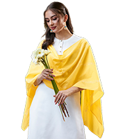 House of Pataudi Yellow Embroidered Dupa 