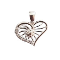 92.5 Silver Heart Shape Pendant (2 GM)   