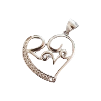 92.5 Silver Heart Shape Pendant (2 GM)   