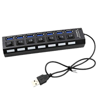 Jack Williams Multi Port USB 2.0 Hub, 7  