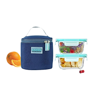 KAIROS GLASS DUAL LUNCH BOX WITH BAG     