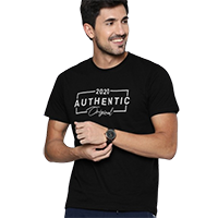 Here&now Men Printed Round Neck T-shirt  