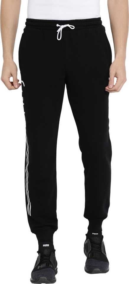 Puma  Striped Men Black Track Pants