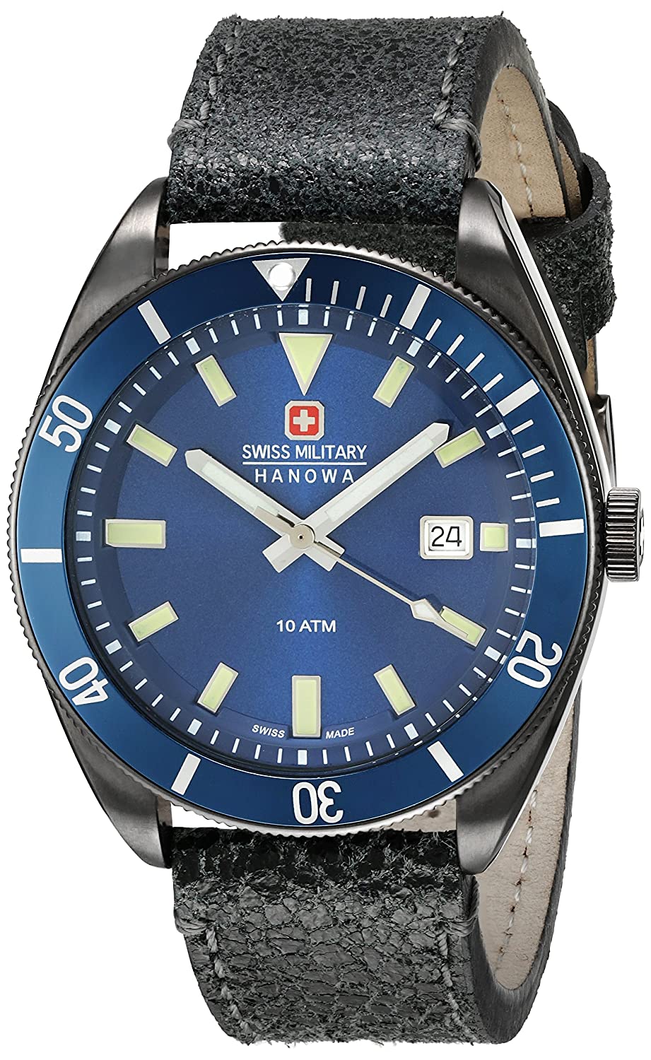 Swiss Military Skipper Analogue Blue Round Dial Men's Watch - SM14009JSU03BK.H03