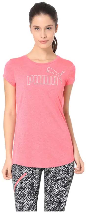 Puma Women Solid Sports T-Shirt - Pink