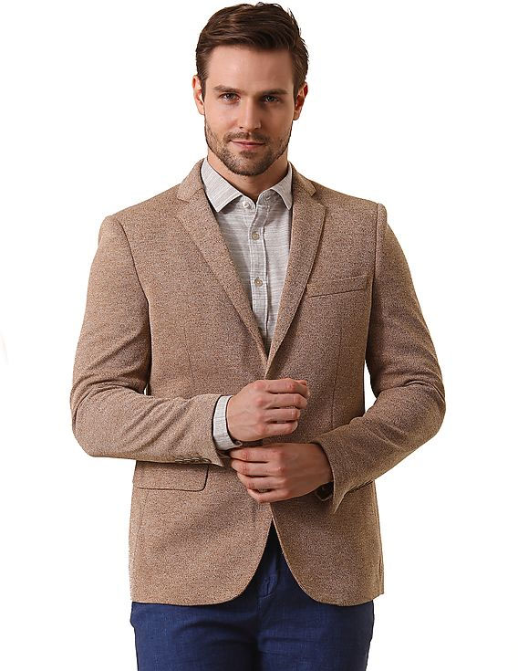 TRUE BLUE Slim Fit Knitted Blazer