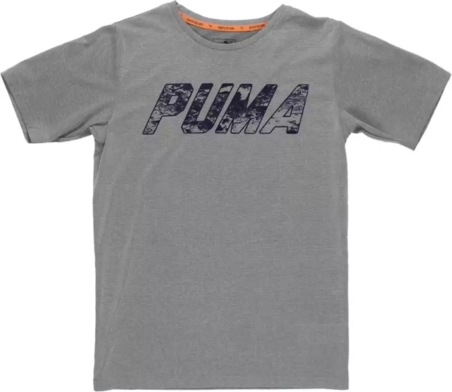 Puma Boys Printed Polycotton T Shirt Grey