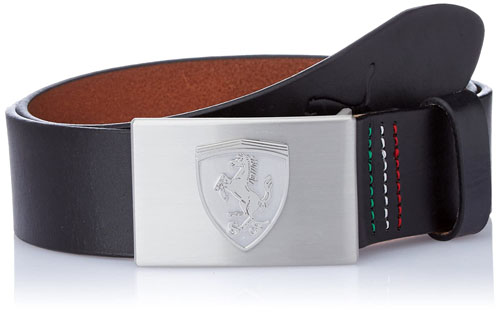 Puma black leather belt for men