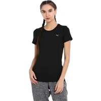 Puma Women Black Regular fit Round neck Polyester T-Shirt