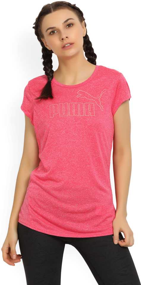 Puma Printed Women Round Neck Pink T-Shirt