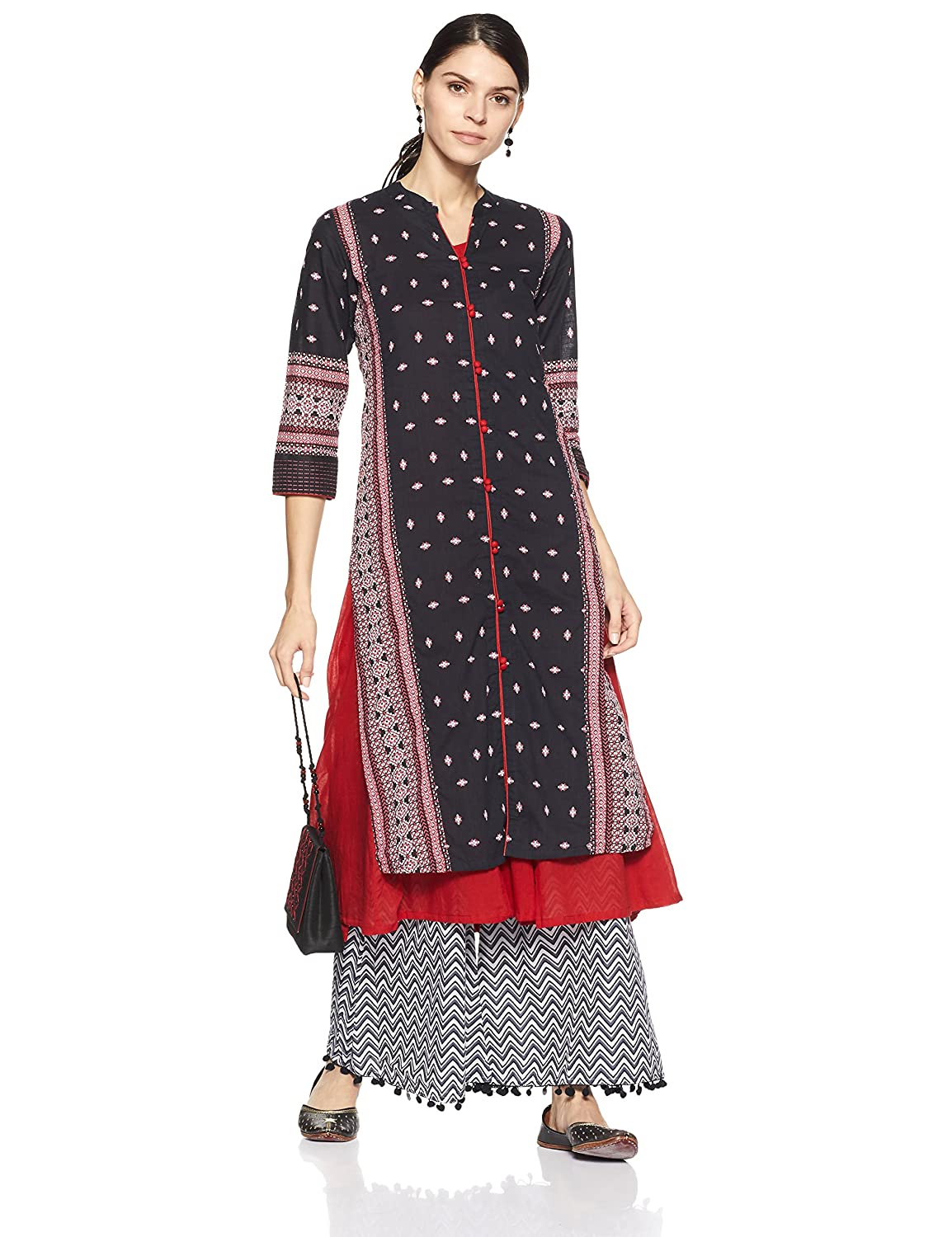 Rangriti Women's Asymmetrical Hemline Kurta
