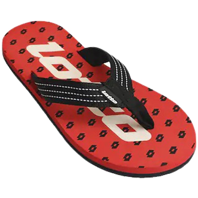 Lotto Men Black & Red Flip-Flops