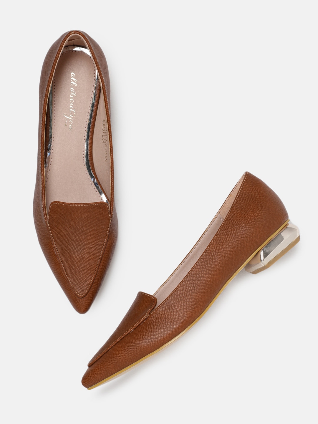 all about you Women Brown Solid Ballerinas