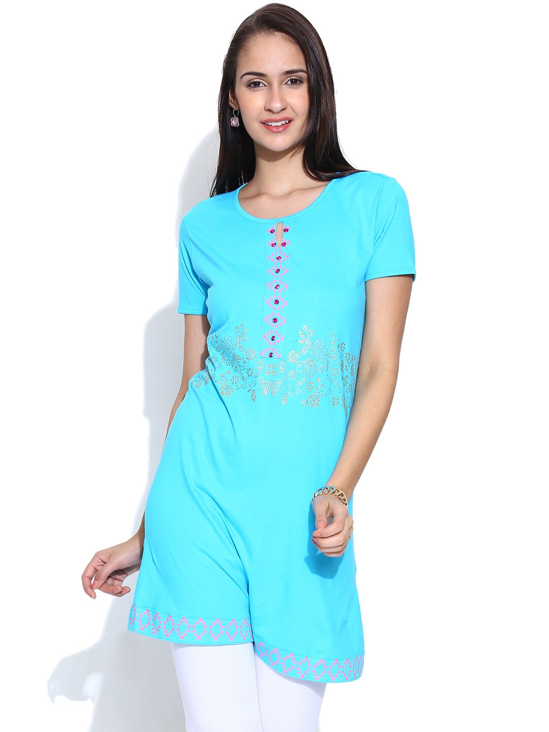 Aaboli Blue Printed Tunic