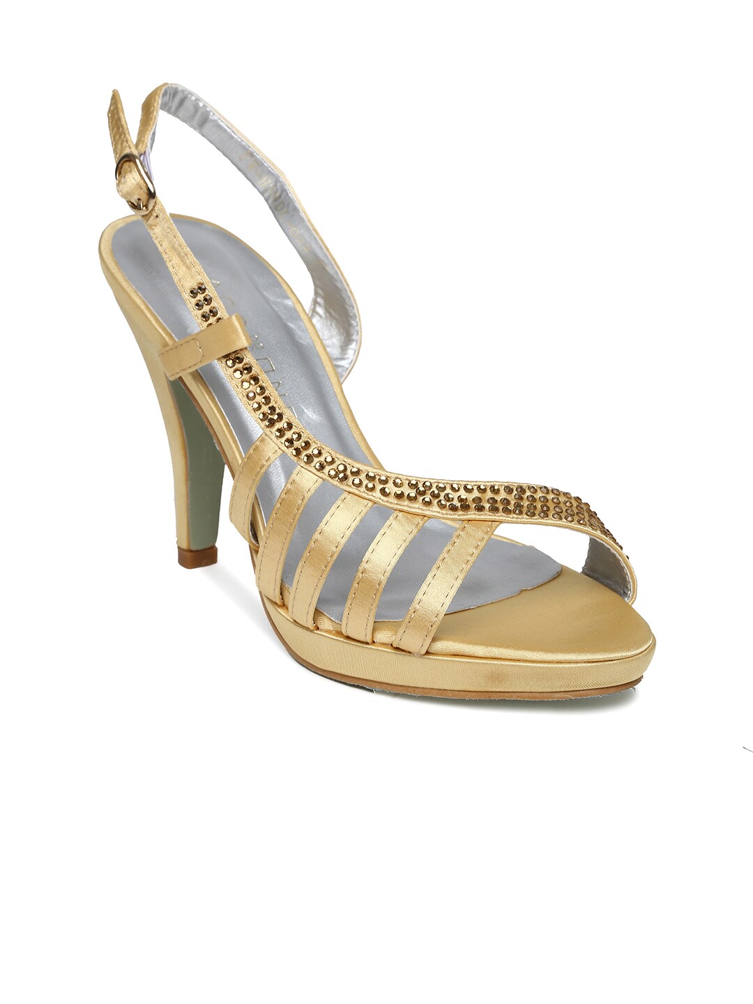 Addons Women Gold-Toned Embellished Stilettos