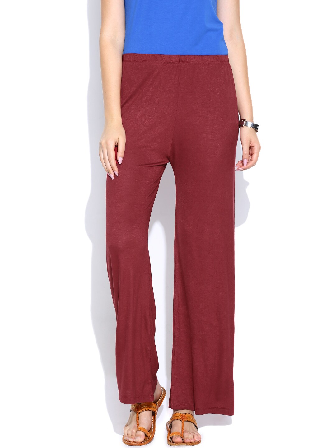 Amare Women Maroon Palazzo Trousers