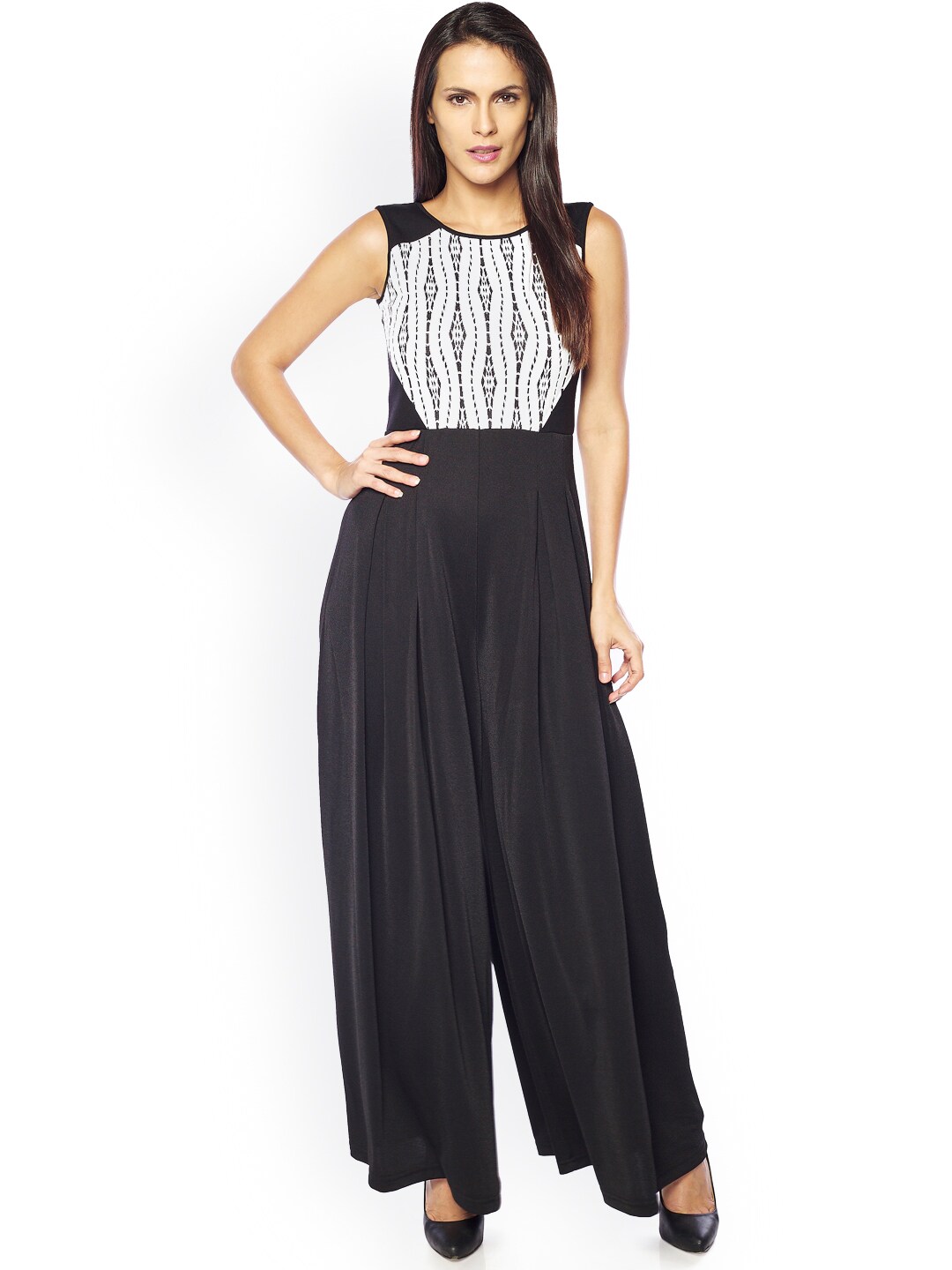 AND Black  White Printed Jumpsuit