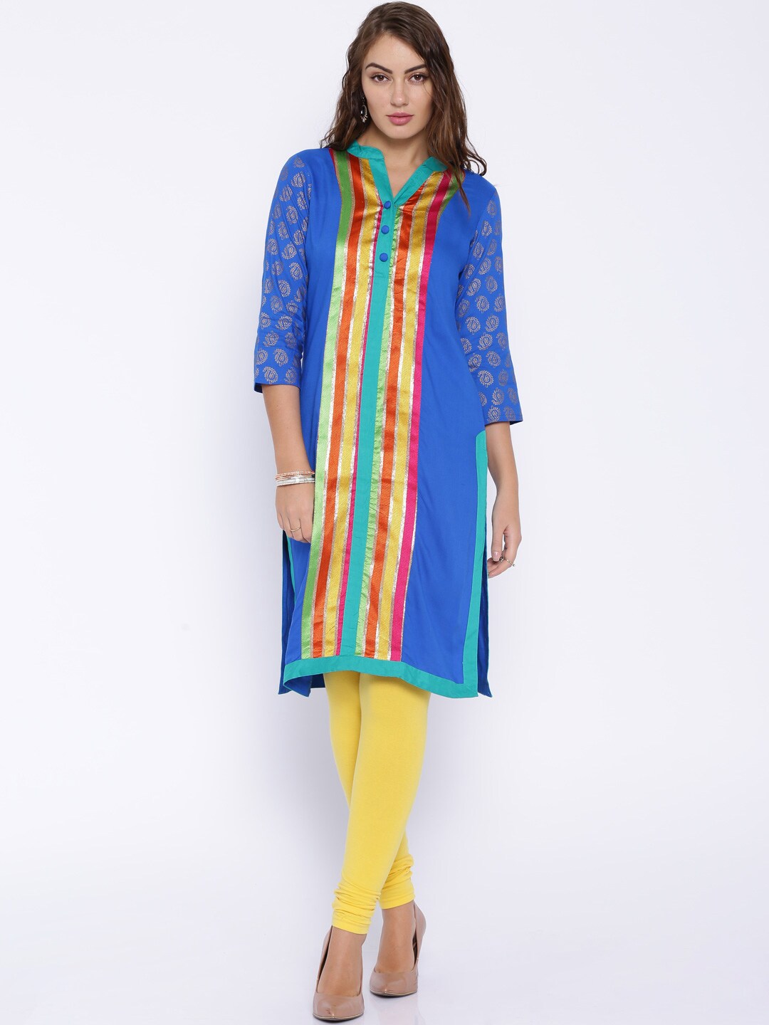 Anouk Blue Printed Kurta