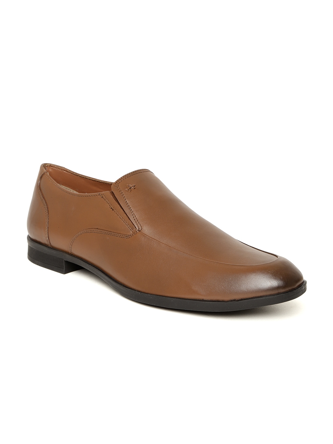 Arrow Men Brown Leather Formal Slip-Ons