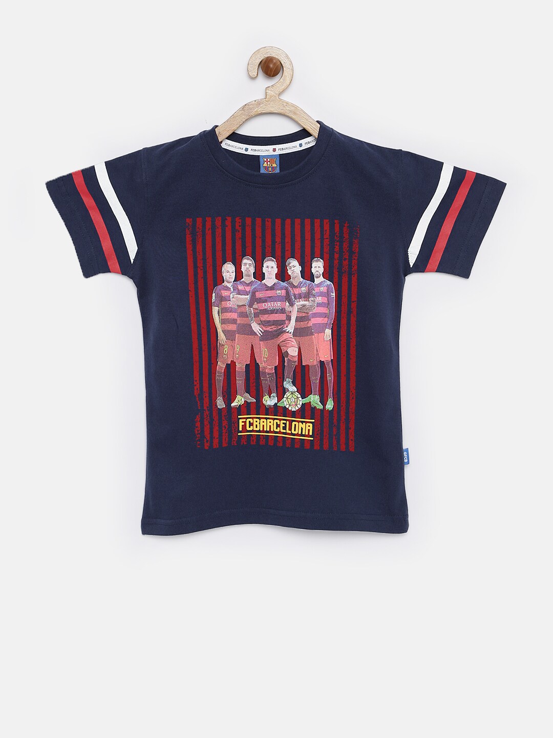 FC Barcelona Boys Navy Printed T-shirt