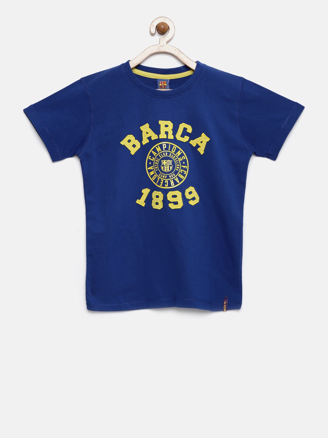 FC Barcelona Boys Blue Printed Round Neck T-shirt