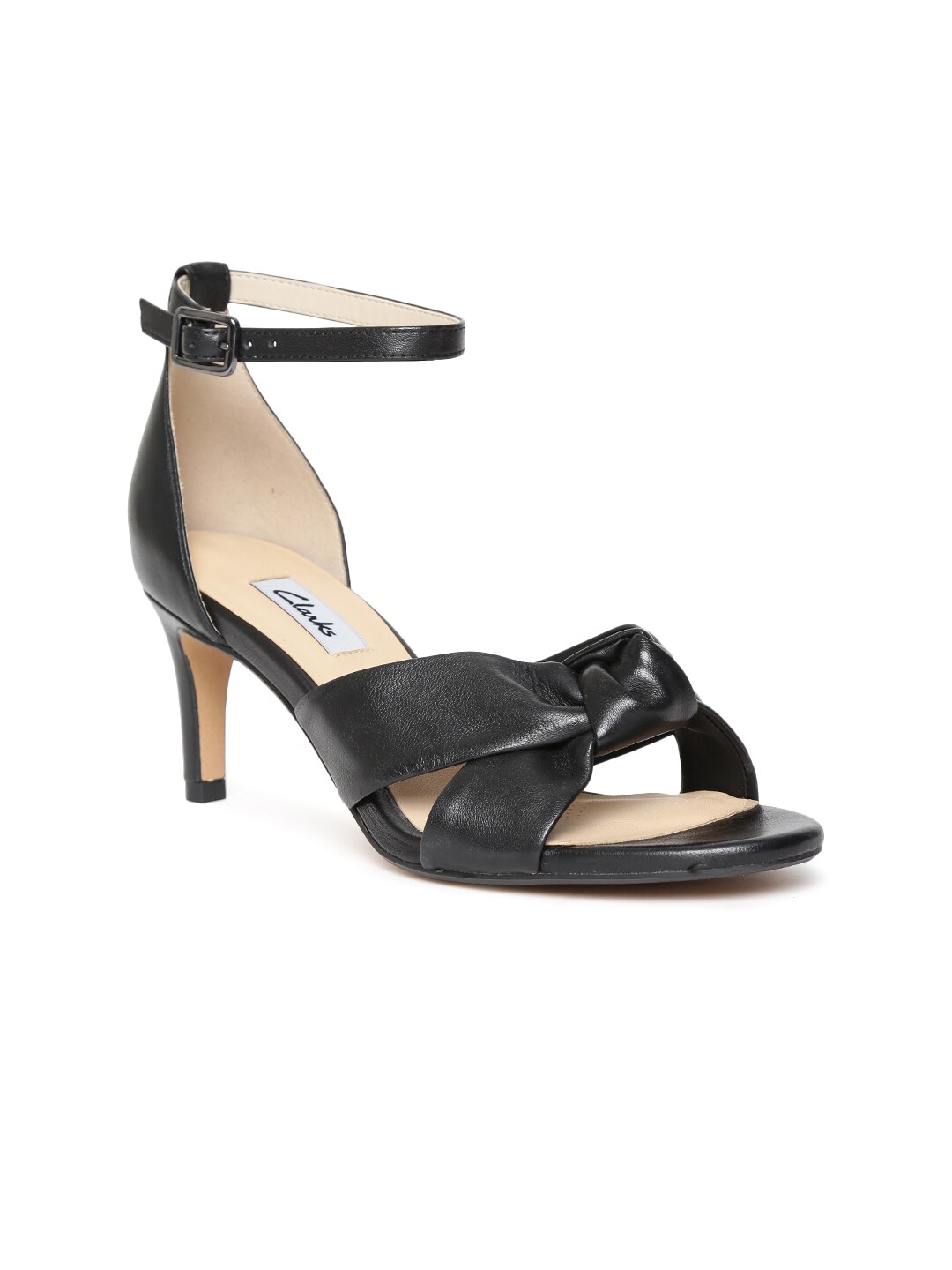 Clarks Women Black Leather Sandals