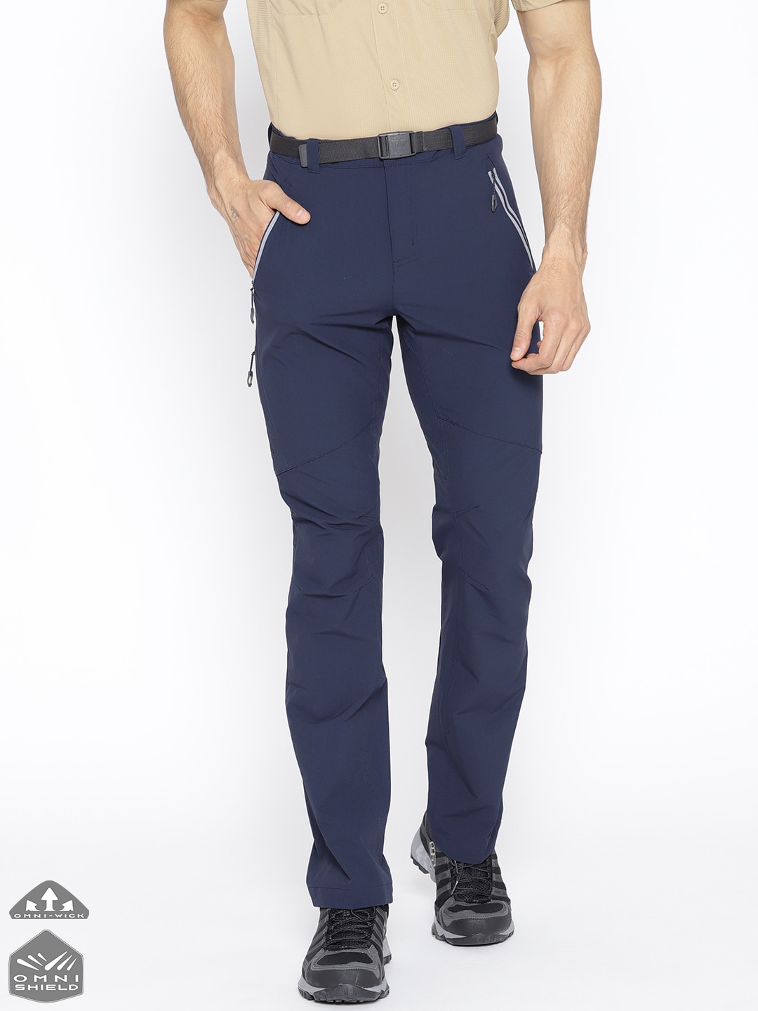 Columbia Men Navy Blue Solid Titan Peak Track Pants