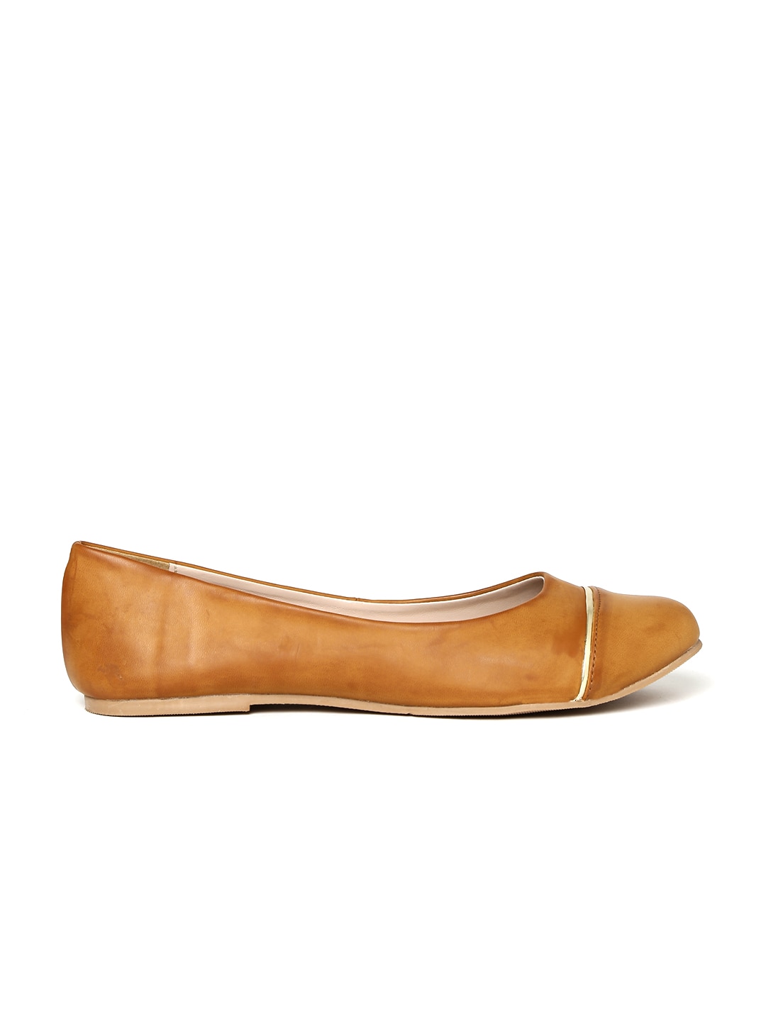 Carlton London Women Tan Brown Solid Ballerinas