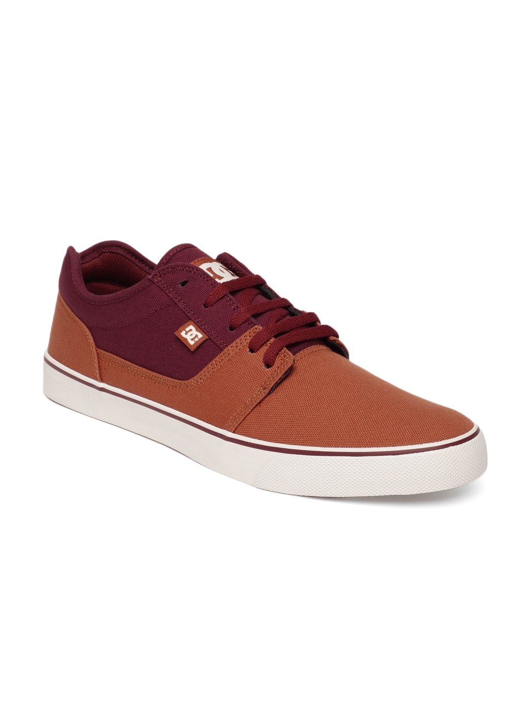 DC Men Tan Brown  Burgundy TONIK Colourblocked Sneakers