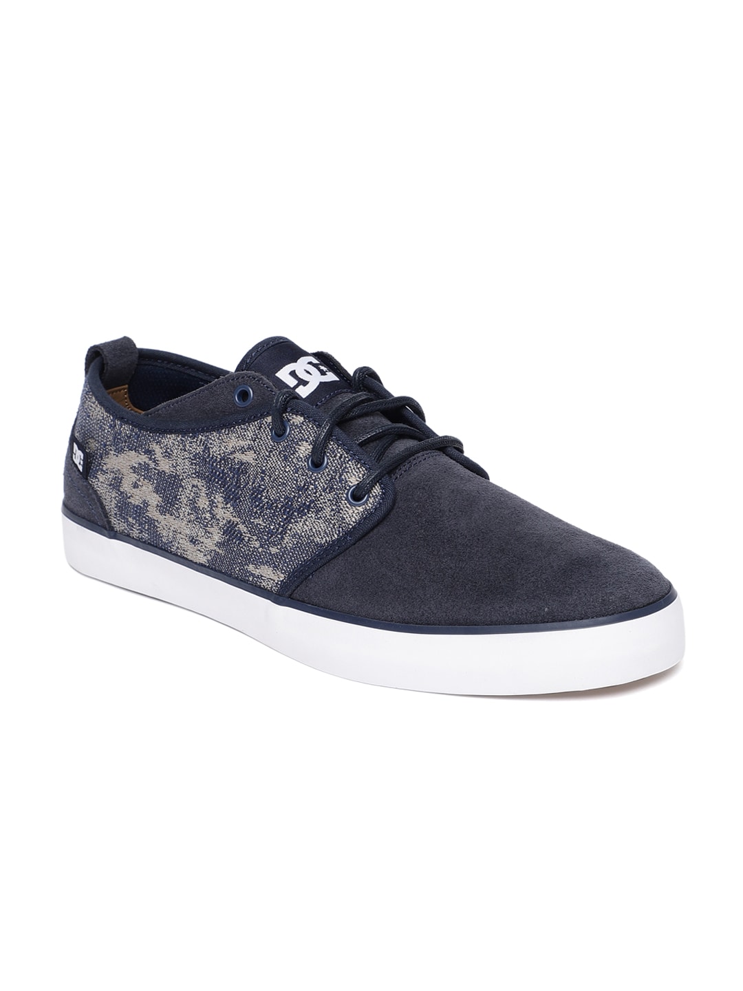 DC Men Navy Blue STUDIO 2 SE Printed Suede Sneakers