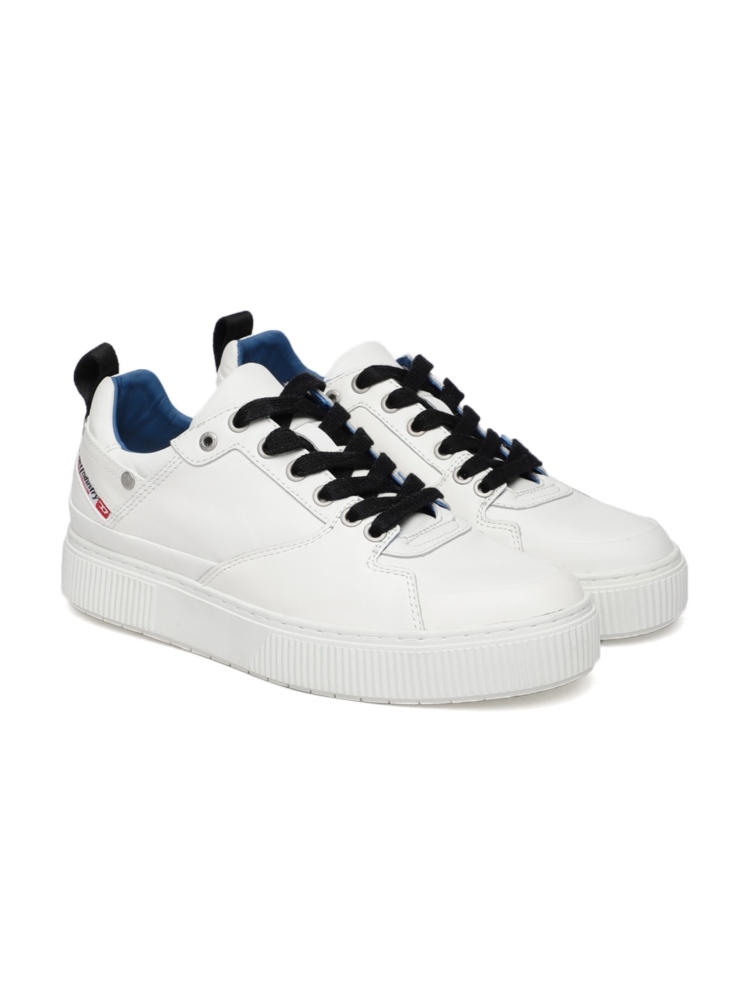 DIESEL Men White Leather Sneakers